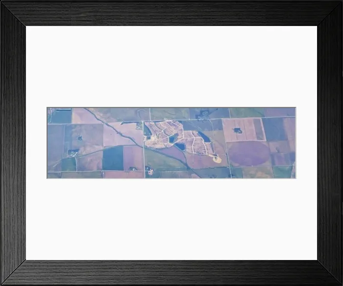 Framed Print : Aerial view of crop circles and squares over midwest states on flight over Colorado Framed Print : Aerial view of crop circles and squares over midwest states on flight over Colorado