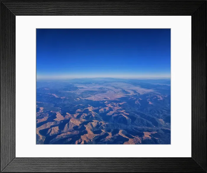 Framed Print : Aerial view of topographical Rocky Mountain landscapes on flight over Colorado and Utah during autumn Framed Print : Aerial view of topographical Rocky Mountain landscapes on flight over Colorado and Utah during autumn