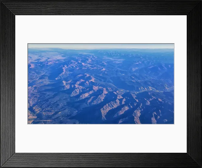 Framed Print : Aerial view of topographical Rocky Mountain landscapes on flight over Colorado and Utah during autumn Framed Print : Aerial view of topographical Rocky Mountain landscapes on flight over Colorado and Utah during autumn