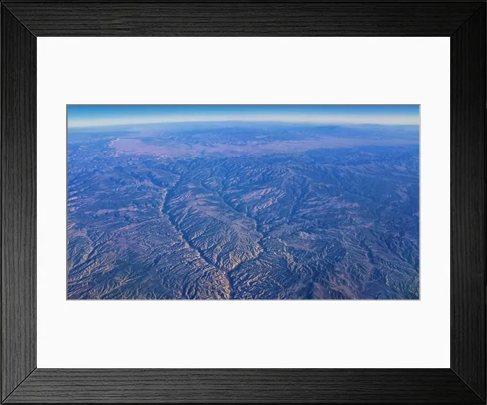 Framed Print : Aerial view of topographical Rocky Mountain landscapes on flight over Colorado and Utah during autumn Framed Print : Aerial view of topographical Rocky Mountain landscapes on flight over Colorado and Utah during autumn