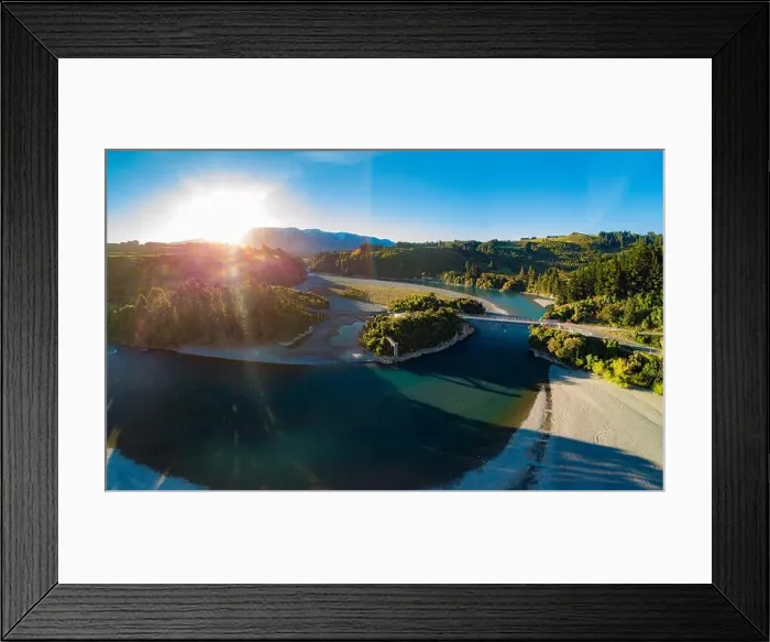 Framed Print : Bridges over Rakaia river, Rakaia Gorge, New Zealand, South Island, during sunset Framed Print : Bridges over Rakaia river, Rakaia Gorge, New Zealand, South Island, during sunset