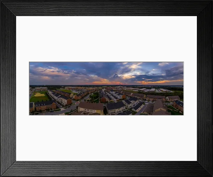 Framed Print : Aerial landscape of typical American new construction neighborhood in Maryland for the upper middle class Framed Print : Aerial landscape of typical American new construction neighborhood in Maryland for the upper middle class