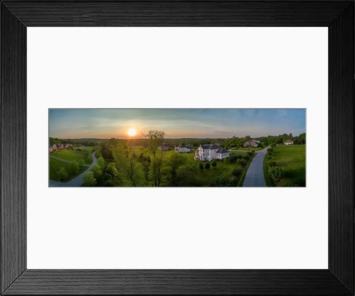 Framed Print : Aerial landscape of typical American new construction neighborhood in Maryland for the upper middle class Framed Print : Aerial landscape of typical American new construction neighborhood in Maryland for the upper middle class