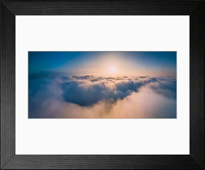 Framed Print : Aerial panoramic view of fog at Autumn, Lithuania Framed Print : Aerial panoramic view of fog at Autumn, Lithuania