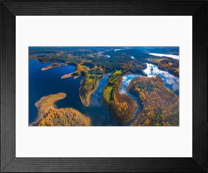 Framed Print : Aerial panoramic view of fog at Autumn, Lithuania Framed Print : Aerial panoramic view of fog at Autumn, Lithuania