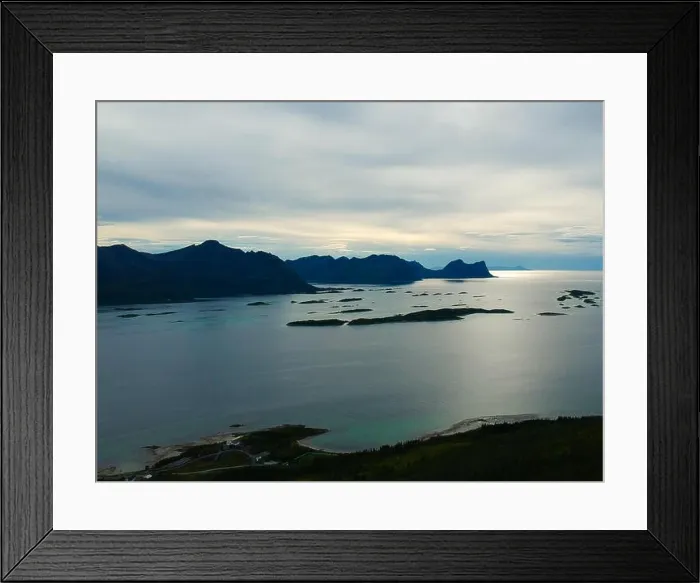 Framed Print : Aerial view of coast of Senja, Norway