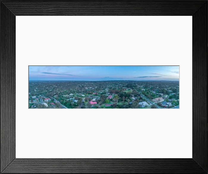 Framed Print : Large aerial panorama of rural area on Mornington Peninsula at dusk. Melbourne, Victoria, Australia Framed Print : Large aerial panorama of rural area on Mornington Peninsula at dusk. Melbourne, Victoria, Australia