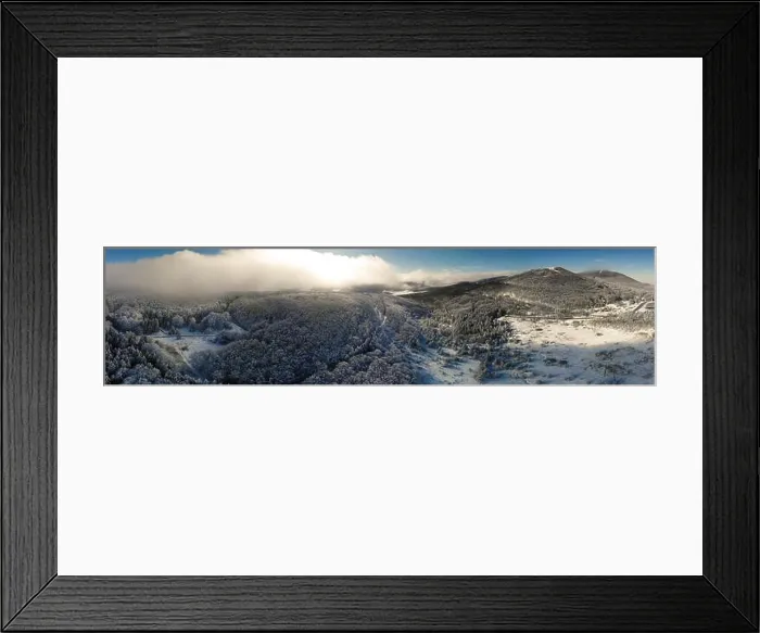Framed Print : Aerial view of the Bulgarian mountains during the winter. Panorama Framed Print : Aerial view of the Bulgarian mountains during the winter. Panorama
