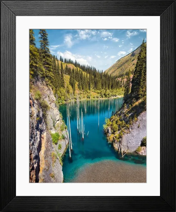 Framed Print : Kaindy Lake in South East Kazakhstan, taken in August 2018 taken in hdr Framed Print : Kaindy Lake in South East Kazakhstan, taken in August 2018 taken in hdr
