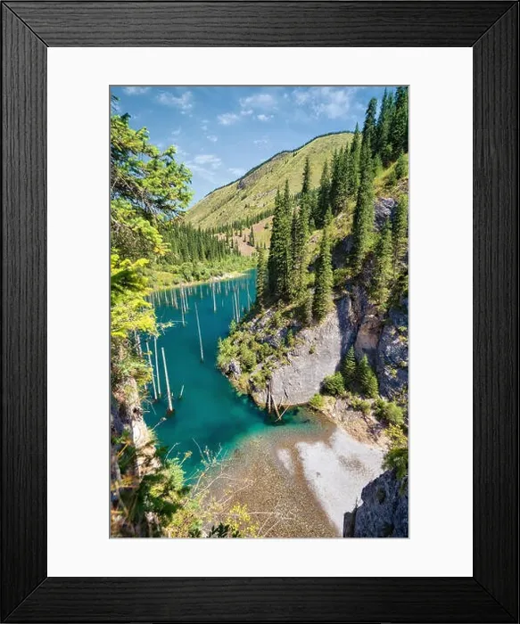 Framed Print : Kaindy Lake in South East Kazakhstan, taken in August 2018 taken in hdr Framed Print : Kaindy Lake in South East Kazakhstan, taken in August 2018 taken in hdr