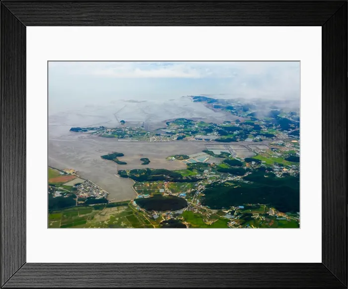 Framed Print : Aerial photos view of South Korea island Framed Print : Aerial photos view of South Korea island