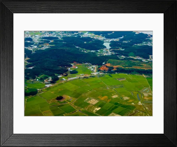 Framed Print : Aerial photos view of South Korea island Framed Print : Aerial photos view of South Korea island