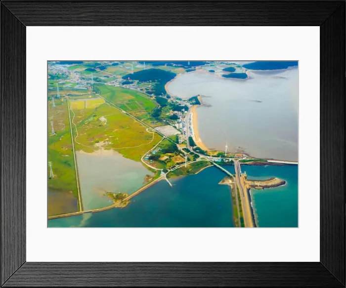 Framed Print : Aerial photos view of South Korea island Framed Print : Aerial photos view of South Korea island