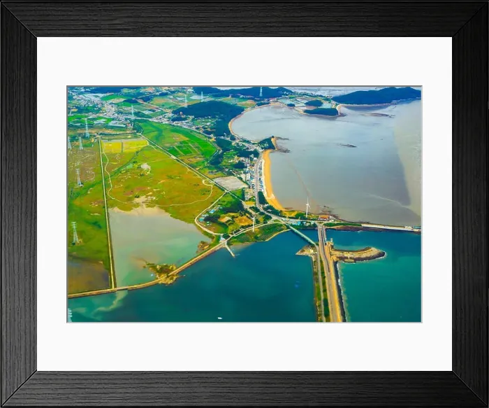 Framed Print : aerial photos view of South Korea island Framed Print : aerial photos view of South Korea island