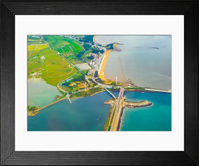 Framed Print : aerial photos view of South Korea island Framed Print : aerial photos view of South Korea island