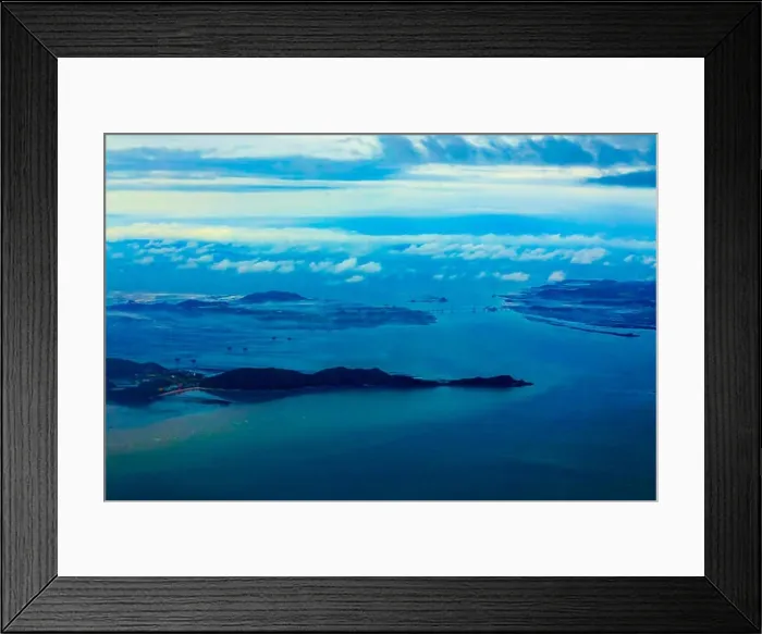 Framed Print : aerial photos view of South Korea island Framed Print : aerial photos view of South Korea island