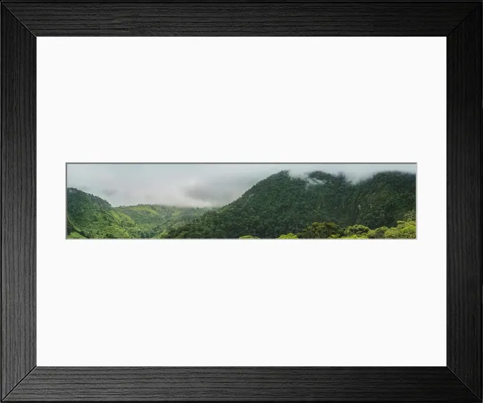 Framed Print : Pano-Drone view of cloudforest mountains in Costa Rica Framed Print : Pano-Drone view of cloudforest mountains in Costa Rica