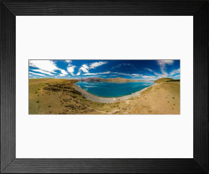 Framed Print : Aerial drone shots of beautiful Lake Tekapo with reflection of sky and mountains, New Zealand Framed Print : Aerial drone shots of beautiful Lake Tekapo with reflection of sky and mountains, New Zealand
