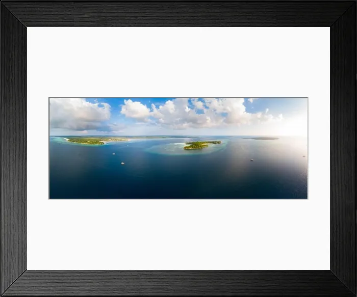 Framed Print : Aerial view tropical beach island reef caribbean sea Framed Print : Aerial view tropical beach island reef caribbean sea