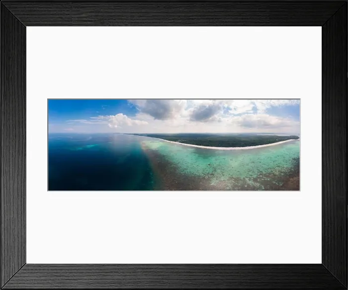 Framed Print : Aerial view tropical island reef Framed Print : Aerial view tropical island reef