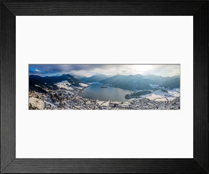 Framed Print : Aerisl Lake Schliersee Winter, Germany Bavaroa Framed Print : Aerisl Lake Schliersee Winter, Germany Bavaroa