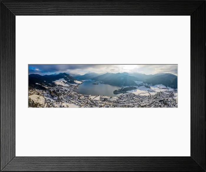 Framed Print : Aerisl Lake Schliersee Winter, Germany Bavaroa Framed Print : Aerisl Lake Schliersee Winter, Germany Bavaroa