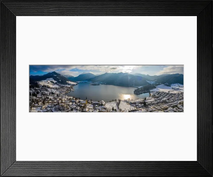 Framed Print : Aerial View Lake Schliersee Winter, Germany Framed Print : Aerial View Lake Schliersee Winter, Germany
