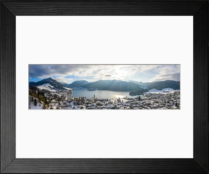 Framed Print : Aerial View Lake Schliersee Winter, Germany Framed Print : Aerial View Lake Schliersee Winter, Germany