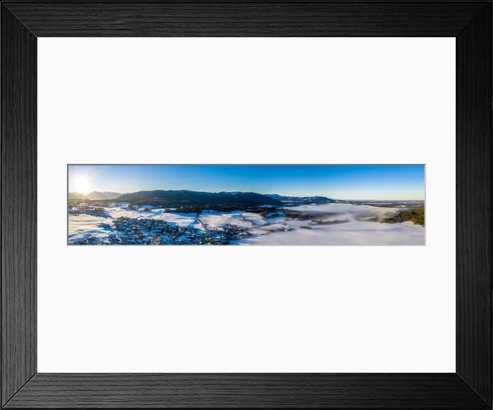 Framed Print : Aerial Winter Alpenvorland snow landscape in Karwendel Bavaria, Germany Framed Print : Aerial Winter Alpenvorland snow landscape in Karwendel Bavaria, Germany