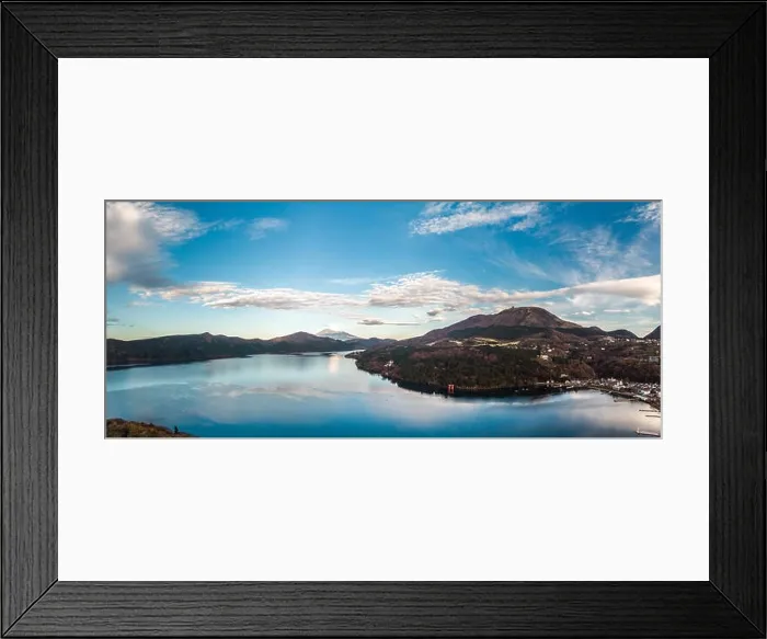 Framed Print : Mount Fuji and Lake Ashi.The shooting location is Lake Ashi, Kanagawa Prefecture Japan.View from drone.-aerial photo Framed Print : Mount Fuji and Lake Ashi.The shooting location is Lake Ashi, Kanagawa Prefecture Japan.View from drone.-aerial photo