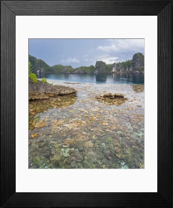 Framed Print : Remote limestone islands in Raja Ampat