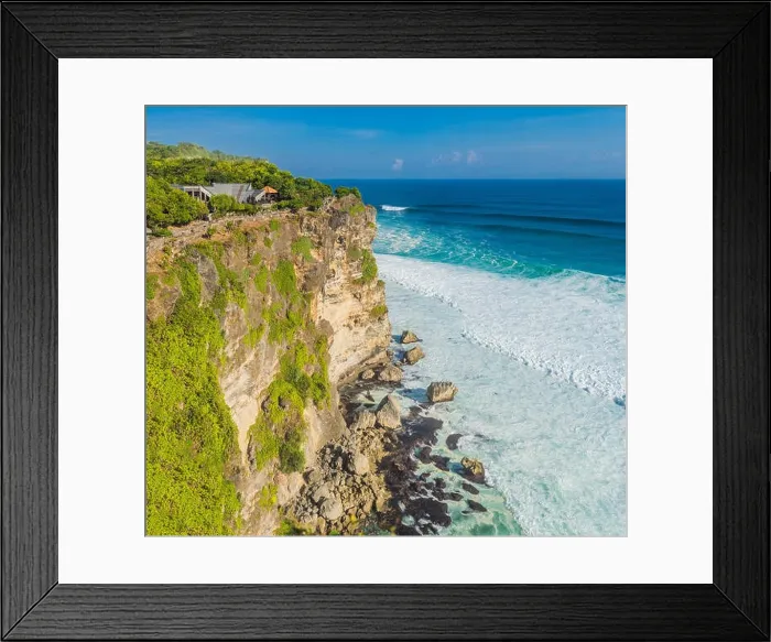 Framed Print : Pura Luhur Uluwatu temple, Bali, Indonesia. Amazing landscape - cliff with blue sky and sea Framed Print : Pura Luhur Uluwatu temple, Bali, Indonesia. Amazing landscape - cliff with blue sky and sea