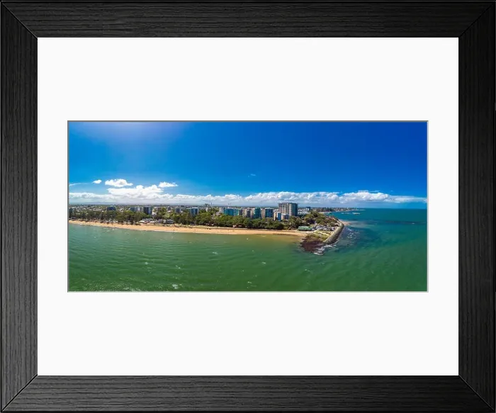 Framed Print : Aerial drone view of Suttons Beach, Redcliffe, Queensland, Australia Framed Print : Aerial drone view of Suttons Beach, Redcliffe, Queensland, Australia