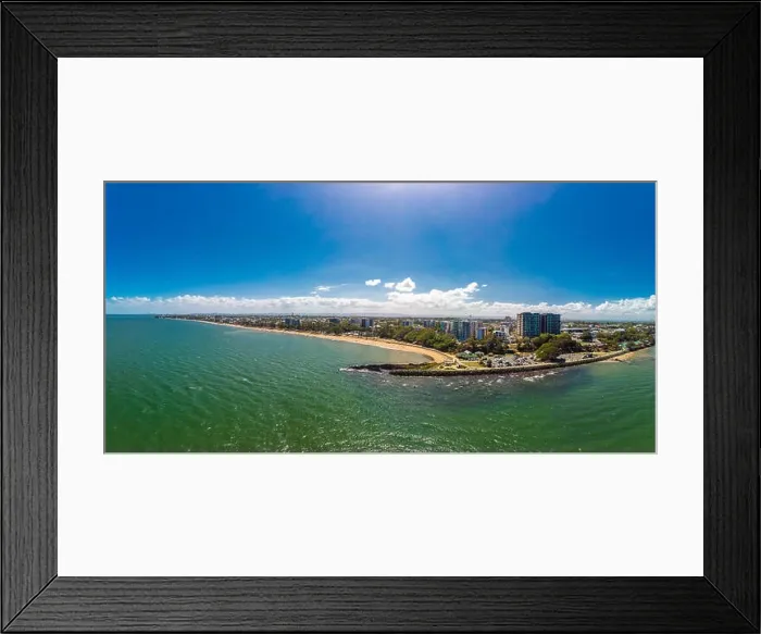 Framed Print : Aerial drone view of Suttons Beach, Redcliffe, Queensland, Australia Framed Print : Aerial drone view of Suttons Beach, Redcliffe, Queensland, Australia