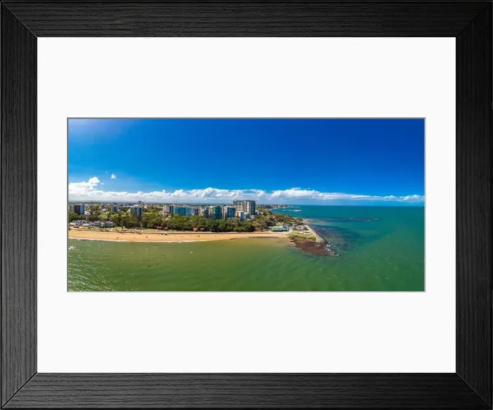 Framed Print : Aerial drone view of Suttons Beach, Redcliffe, Queensland, Australia Framed Print : Aerial drone view of Suttons Beach, Redcliffe, Queensland, Australia