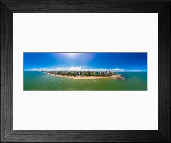 Framed Print : Aerial drone view of Suttons Beach, Redcliffe, Queensland, Australia Framed Print : Aerial drone view of Suttons Beach, Redcliffe, Queensland, Australia