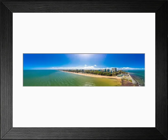 Framed Print : Aerial drone view of Suttons Beach, Redcliffe, Queensland, Australia Framed Print : Aerial drone view of Suttons Beach, Redcliffe, Queensland, Australia