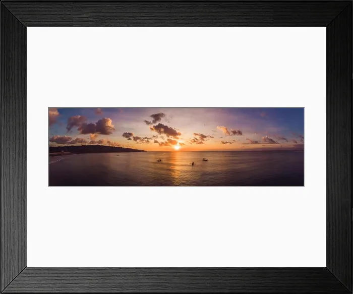 Framed Print : Traditional Balinese boat Jukung at Jimbaran beach at sunset in Bali, Indonesia Photo from the drone Framed Print : Traditional Balinese boat Jukung at Jimbaran beach at sunset in Bali, Indonesia Photo from the drone