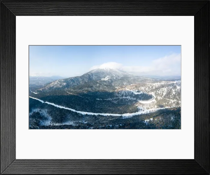 Framed Print : panorama view of mountain oakan dake Framed Print : panorama view of mountain oakan dake