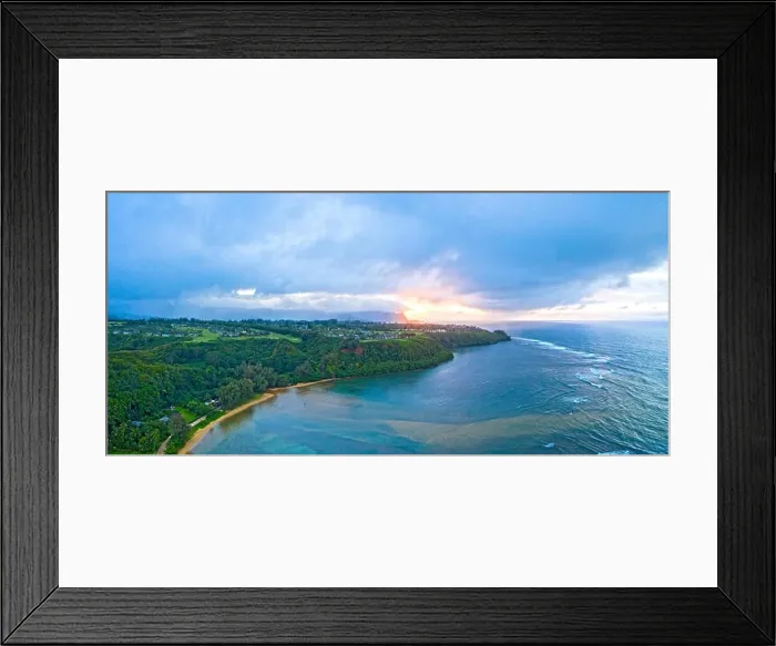 Framed Print : Kauai North Shore Princeville Napali Coast Sunset Panorama Framed Print : Kauai North Shore Princeville Napali Coast Sunset Panorama
