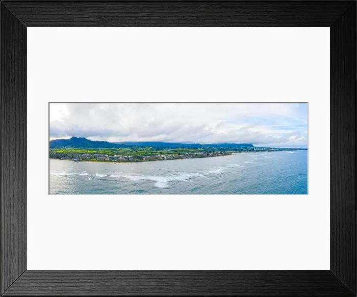 Framed Print : Kauai Hawaii North West Coast Panoramic View Kapaa to Princeville Framed Print : Kauai Hawaii North West Coast Panoramic View Kapaa to Princeville