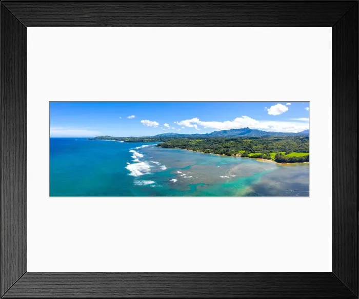 Framed Print : Kauai Coast Tropical Island Hawaii View Panoramic Framed Print : Kauai Coast Tropical Island Hawaii View Panoramic