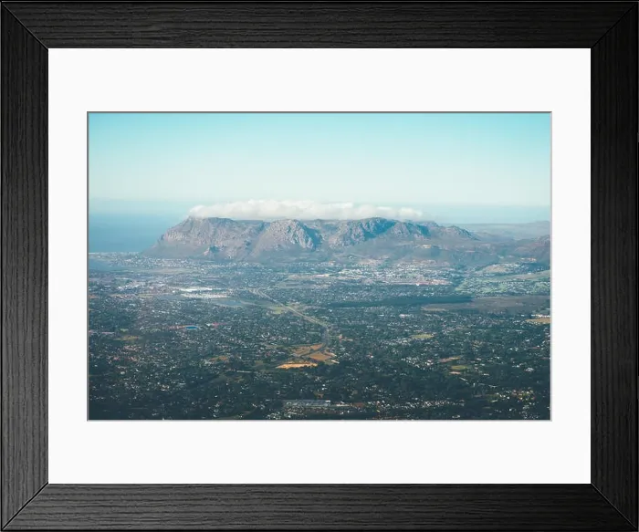 Framed Print : Low lying cloud hanging over a mountain near to Cape Town, South Africa Framed Print : Low lying cloud hanging over a mountain near to Cape Town, South Africa