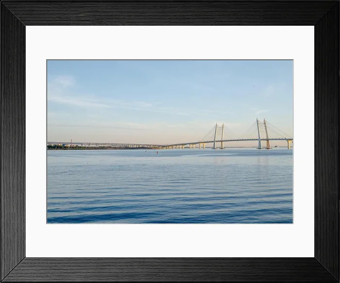 Framed Print : The bridge in St. Petersburg. Beautiful view of the Gulf of Finland Framed Print : The bridge in St. Petersburg. Beautiful view of the Gulf of Finland