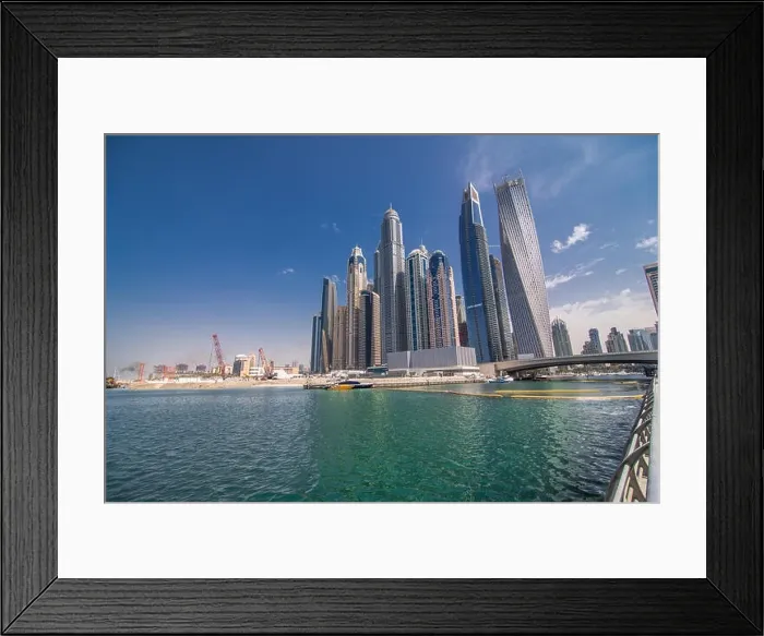 Framed Print : Panorama of modern skyscrapers in the center of luxury Dubai city, Dubai, United Arab Emirates