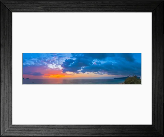 Framed Print : aerial view sunset at Karon beach Framed Print : aerial view sunset at Karon beach