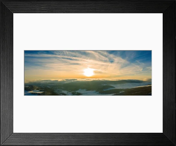 Framed Print : Aerial view. Aerial drone view of a winter landscape. Snow covered forest. Dramatic gold sunset sky Framed Print : Aerial view. Aerial drone view of a winter landscape. Snow covered forest. Dramatic gold sunset sky