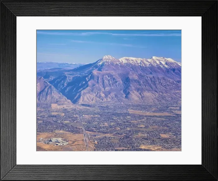 Framed Print : Aerial view of Wasatch Front Rocky Mountain landscapes on flight over Colorado and Utah during winter Framed Print : Aerial view of Wasatch Front Rocky Mountain landscapes on flight over Colorado and Utah during winter