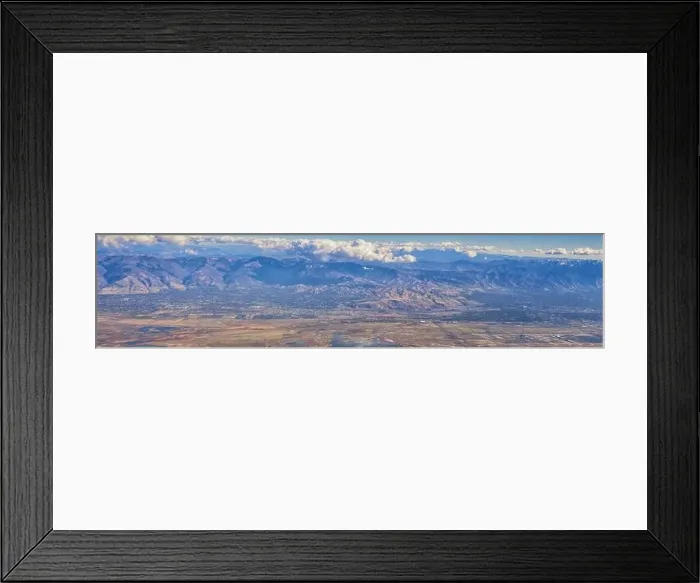 Framed Print : Aerial view of Wasatch Front Rocky Mountain landscapes on flight over Colorado and Utah during winter Framed Print : Aerial view of Wasatch Front Rocky Mountain landscapes on flight over Colorado and Utah during winter
