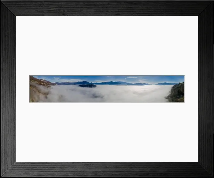 Framed Print : sea fog from the top of the Swiss mountains in Ticino Framed Print : sea fog from the top of the Swiss mountains in Ticino